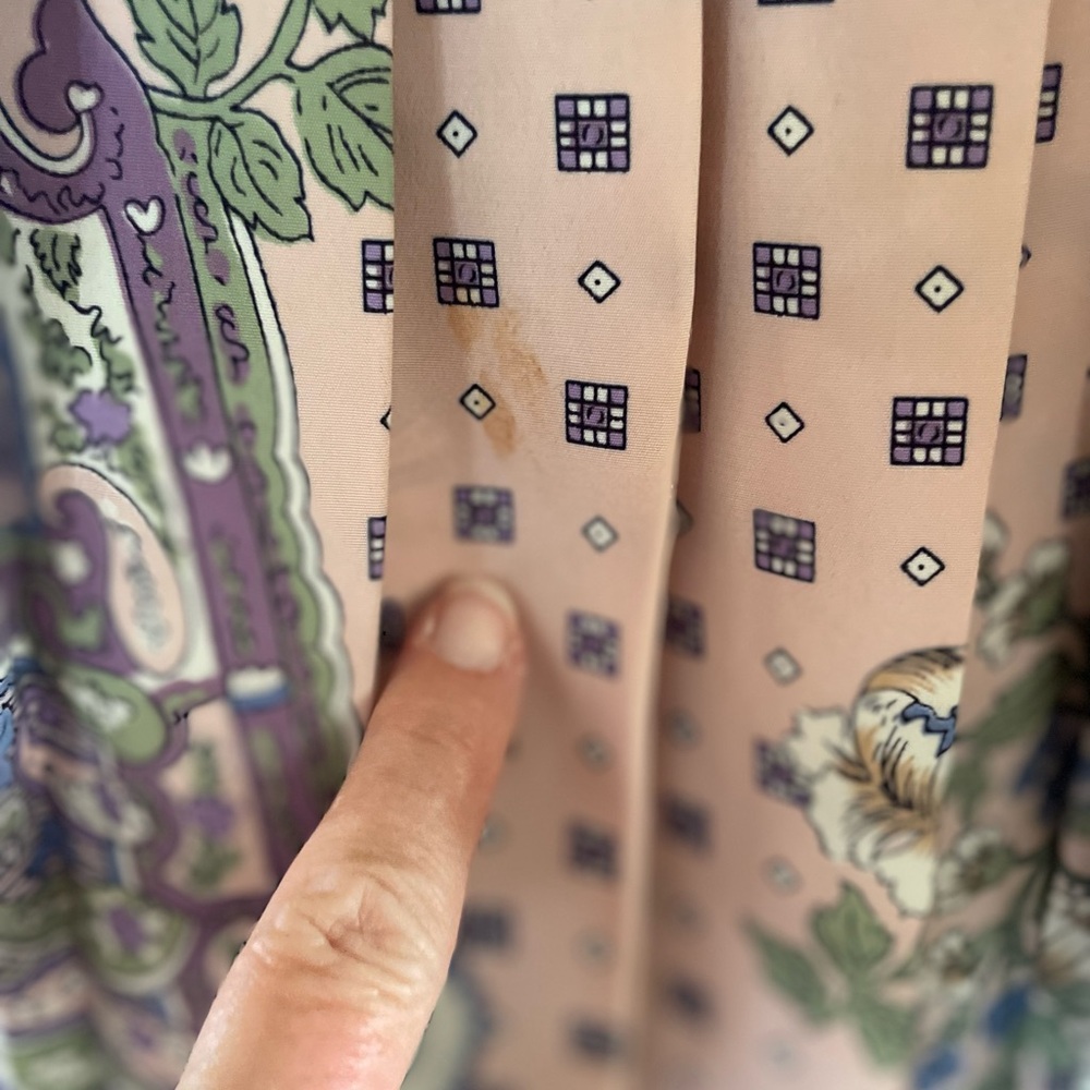 Vintage Leslie Fay Pink and Purple Paisley Button-Front Midi Dress - Picture 6 of 7